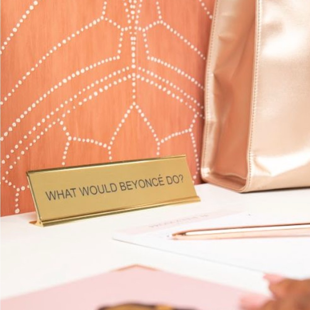 Gold Desk Plaque with Inspirational Quote